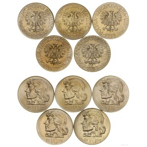 Polen, Set mit 5 x 10 Złoty, Warschau