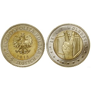 Poland, 5 zlotych, 2014, Warsaw