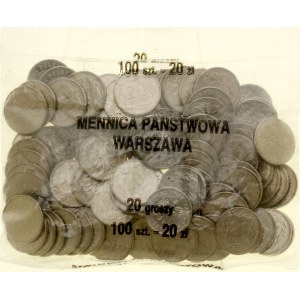 Poland, mint bag—100 x 20 groszy, 1990, Warsaw