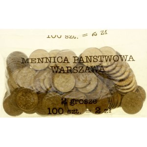 Poľsko, mincový vak – 100 x 2 groše, 1990 (najvzácnejší ročník), Varšava