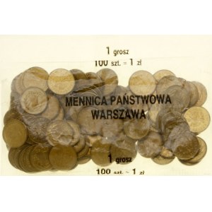 Poland, mint bag—100 x 1 grosz, 1991, Warsaw