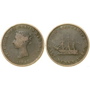 Kanada, minca v hodnote 1/2 penca, 1843