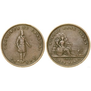 Canada, 1/2-penny token, 1852