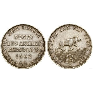 Germany, Miners' Thaler (Ausbeutetaler), 1862 A, Berlin