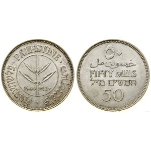 Palestine, 50 mils, 1940, London