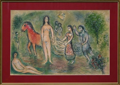 Marc Chagall (1887-1985), Odyseusz i Nauzykaa, 1974