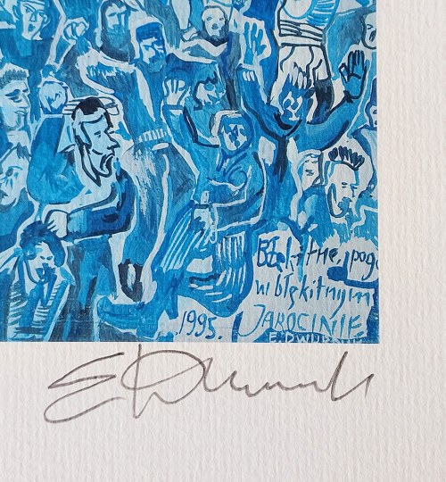 Edward Dwurnik (1943 - 2018), Błękitne pogo w błękitnym Jarocinie, 2012