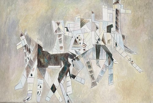Laure MARTIN (1910-1994), Les distractions de la promenade (Rozproszenie podczas spaceru), 1954