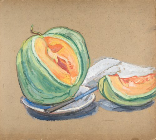 Jean PESKÉ (1870-1949), Martwa natura z arbuzem