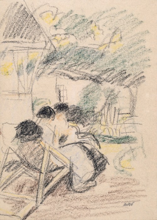 Wojciech WEISS (1875-1950), Scena w ogrodzie