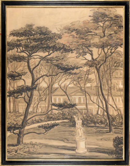 Jean PESKÉ (1870-1949), Widok z parku, ok. 1925-30