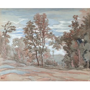 Jean PESKÉ (1870-1949), Pejzaż z wysokimi drzewami, ok. 1940