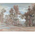 Jean PESKÉ (1870-1949), Pejzaż z wysokimi drzewami, ok. 1940