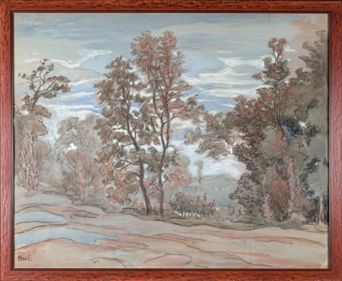 Jean PESKÉ (1870-1949), Pejzaż z wysokimi drzewami, ok. 1940