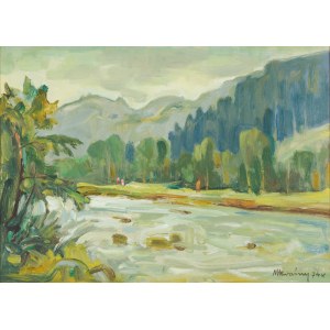 Michał KWAŚNY (1919–1997), Mountainous Landscape with a River, 1974