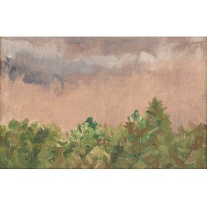 Michał GORSTKIN WYWIÓRSKI (1861–1926), Green Thickets Under a Gray Sky