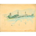 Józef PIENIĄŻEK (1888-1953), Panorama miasta z wieżami