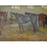 Olgierd BIERWIACZONEK (1925-2002), Konie w stajni