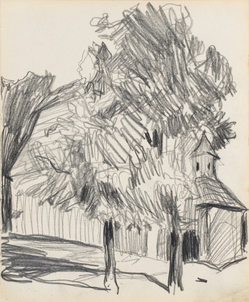 Stanisław KAMOCKI (1875-1944), Wiejski kościółek w drzewach, lato 1903