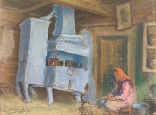 Władysław SERAFIN (1905-1988), W wiejskiej chacie