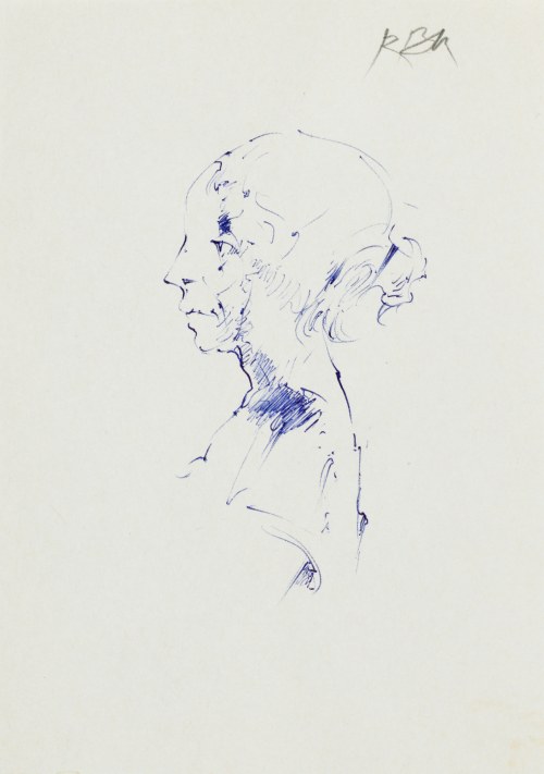 Roman BANASZEWSKI (1932-2021), Szkice popiersia kobiety z lewego profilu