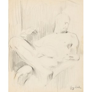 Eugeniusz ZAK (1887–1926), Sketch of Michelangelo's sculpture Twilight from the tomb of Lorenzo de' Medici [Florence], 1904