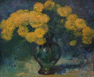 Abraham Behrman (1876-1942), Rudbekie w wazonie