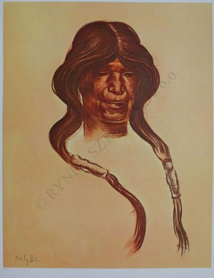 Bolesław Cybis wg (1895-1957), Old Woman. Hopi Tribe(z teki „Folio One of American Indian” pl.8, 1970, no 258/1000)