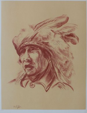 Bolesław Cybis wg (1895-1957), Vanished Dreams. Yuma Tribe(z teki „Folio One of American Indian” pl.9, 1970, no 258/1000)