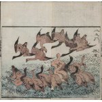 Katsushika Taito II (active c. 1810–1853), A Flock of Geese (from the “Kachō Gaden” series, 1849)