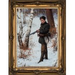 Kazimierz Zadrazil (Zadrażil) (1861–1935), “A Hunter on a Winter Hunt,” 1932