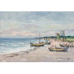 Eugeniusz Dzierżencki (1904–1990), "Boats on the Beach in Kuźnica"