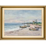 Eugeniusz Dzierżencki (1904–1990), "Boats on the Beach in Kuźnica"