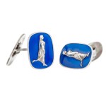 Cufflinks depicting a woman, Norway, second half of the 20th century