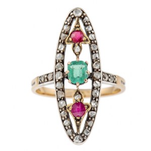 Marquise-cut ring, second half of the 19th century, Victorian style