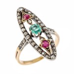 Marquise-cut ring, second half of the 19th century, Victorian style