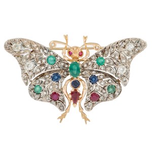 Butterfly-shaped brooch-pendant, Italy, Naples, first half of the 20th century