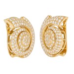 Shell-shaped earrings (clips), ca. 1950–1960.