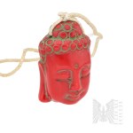 [BUDDHISM] A Buddha-Head-Shaped Pendant Made of Coral (Amulet?)