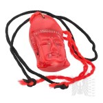 [BUDDHISM] Buddha-Head-Shaped Coral Pendant (Amulet?)