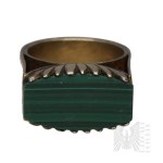 Silver (0.925) – Egyptian-Style Ring with Malachite
