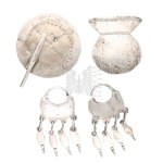 Silver - Ethnic Jewelry - Chawai Earrings & Round Head from Tupu