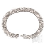 Silver - Necklace with a Decorative Weave in an Ethnic Style