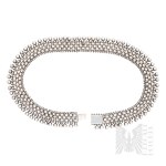 Silver - Necklace with a Decorative Weave in an Ethnic Style