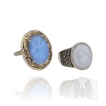 Two Rings with Eyes in Cool Colors