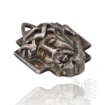 Silver (0.925) - Geometric Pendant Featuring an Image of Christ, Crafted in Silver