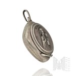 Silver - Locket with an image of the Virgin Mary and Child