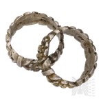 Silver (0.925) - Pair of Bracelets Decorated with Floral Motifs