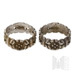 Silver (0.925) - Pair of Bracelets Decorated with Floral Motifs