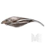 Silver (0.925) - Poland - Feather/Leaf-Shaped Brooch - gmerk IS